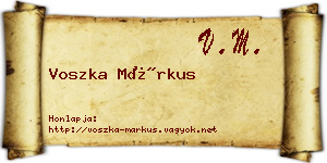 Voszka Márkus névjegykártya